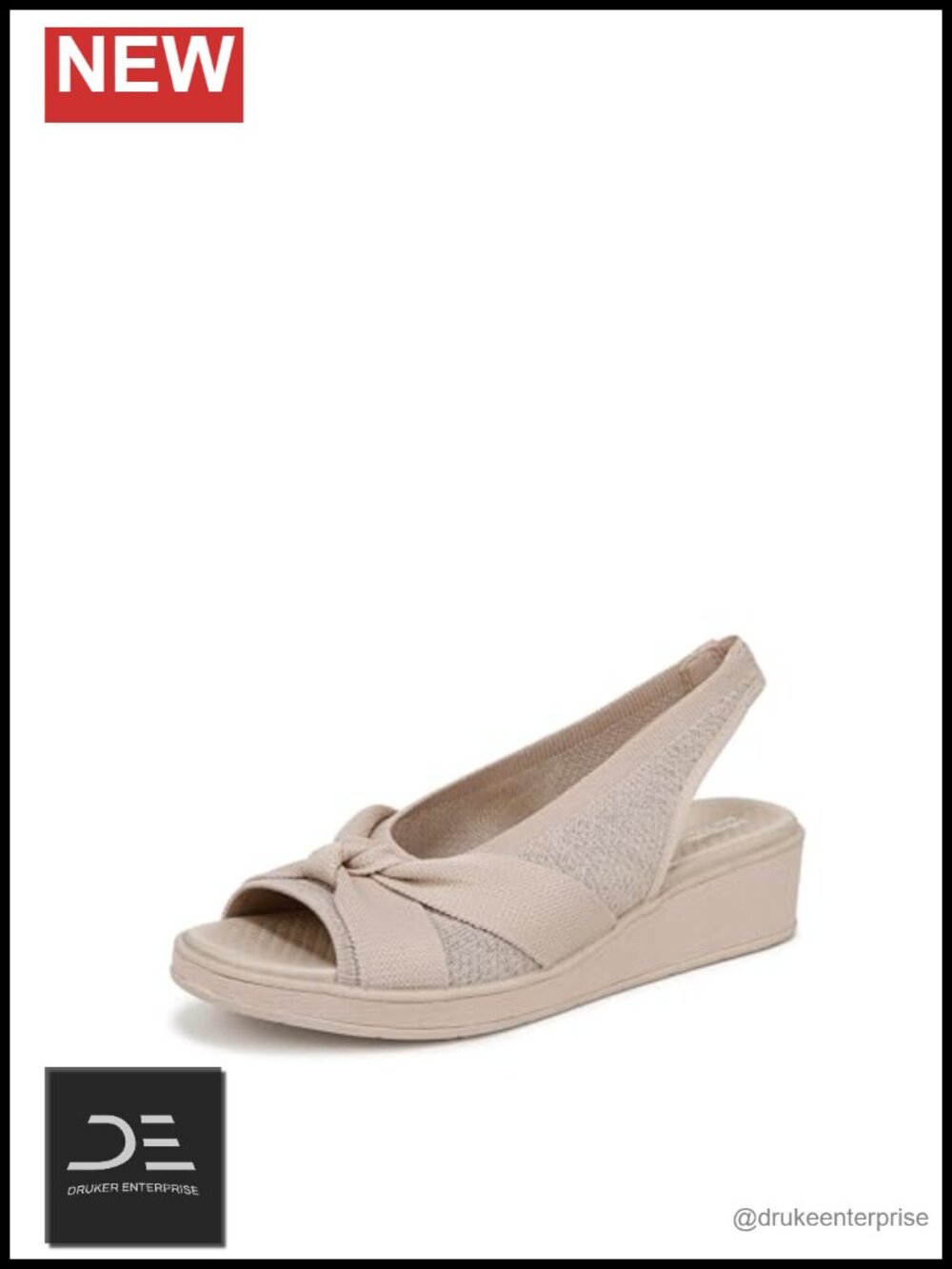 Women's Slingback Wedge Sandals - Stretch Knit, Platform, Machine Washable